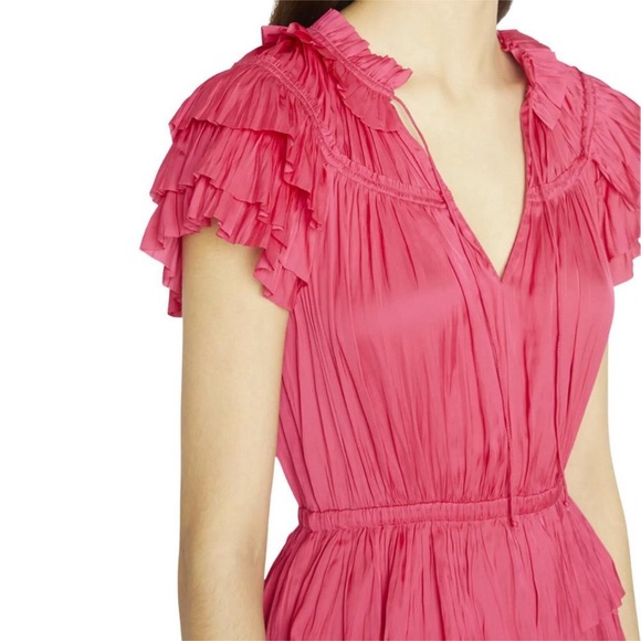 ULLA JOHNSON vesna satin mini dress in orchid Sz 4 - Picture 3 of 3